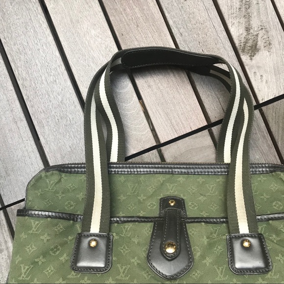 LOUIS VUITTON Green Canvas Leather Cabas Kate Bag - Picture 4 of 16